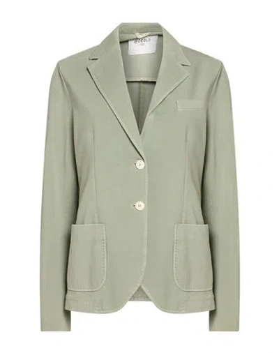 Circolo 1901 Woman Blazer Sage Green Size 12 Cotton, Lycra