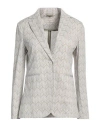 Circolo 1901 Woman Blazer Sage Green Size 6 Cotton, Elastane In Gray