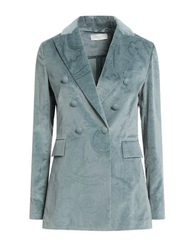 Circolo 1901 Woman Blazer Sky Blue Size 10 Cotton, Elastane