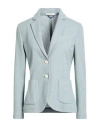 Circolo 1901 Woman Blazer Slate Blue Size 14 Cotton, Linen, Polyamide In Blue