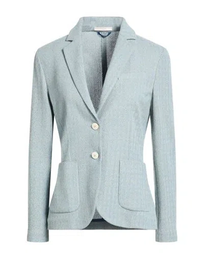 Circolo 1901 Woman Blazer Slate Blue Size 14 Cotton, Linen, Polyamide
