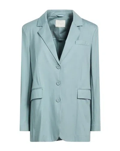 Circolo 1901 Woman Blazer Slate Blue Size 6 Cotton, Elastane