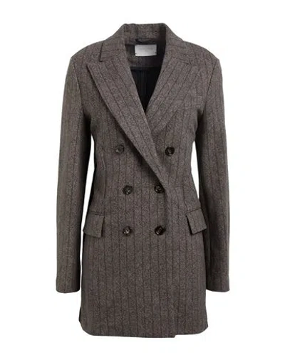 Circolo 1901 Woman Blazer Taupe Size 8 Cotton, Elastane In Gray