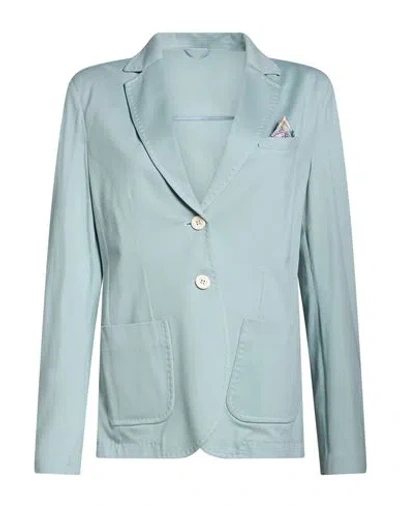 Circolo 1901 Woman Blazer Turquoise Size 12 Cotton, Elastane In Blue