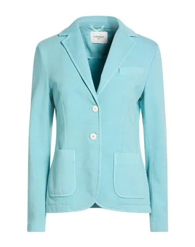 Circolo 1901 Woman Blazer Turquoise Size 6 Cotton, Lycra In Blue