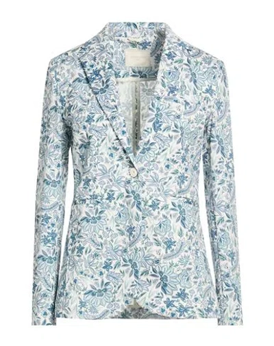 Circolo 1901 Woman Blazer White Size 6 Cotton, Elastane In Multi
