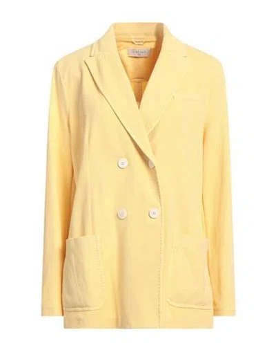 Circolo 1901 Woman Blazer Yellow Size 10 Cotton, Elastane