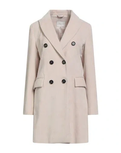 Circolo 1901 Woman Coat Beige Size 10 Cotton, Polyester In Gray