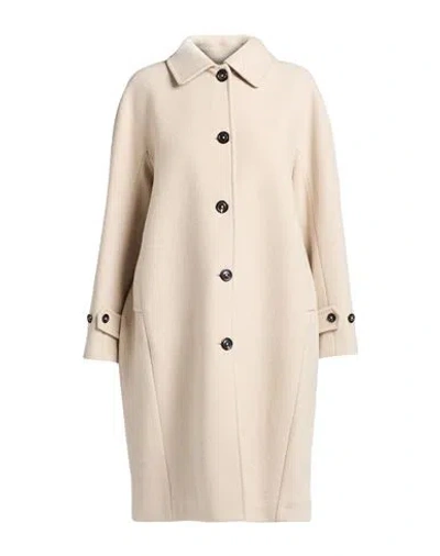 Circolo 1901 Woman Coat Beige Size 10 Virgin Wool In Sand