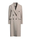 Circolo 1901 Woman Coat Beige Size 8 Cotton, Elastane In Beige