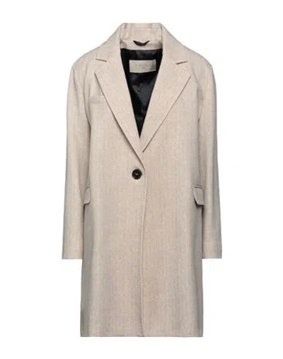 Circolo 1901 Woman Coat Beige Size 8 Cotton, Elastane