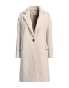 Circolo 1901 Woman Coat Beige Size 8 Virgin Wool