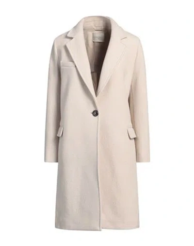 Circolo 1901 Woman Coat Beige Size 8 Virgin Wool