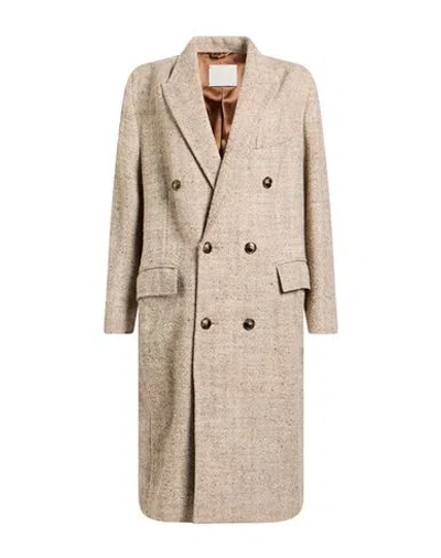 Circolo 1901 Woman Coat Beige Size 8 Virgin Wool, Polyamide
