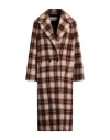 Circolo 1901 Woman Coat Beige Size S/m Virgin Wool, Polyamide In Beige