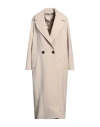 Circolo 1901 Woman Coat Beige Size L/xl Virgin Wool In Beige