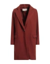 Circolo 1901 Woman Coat Brick Red Size 6 Virgin Wool