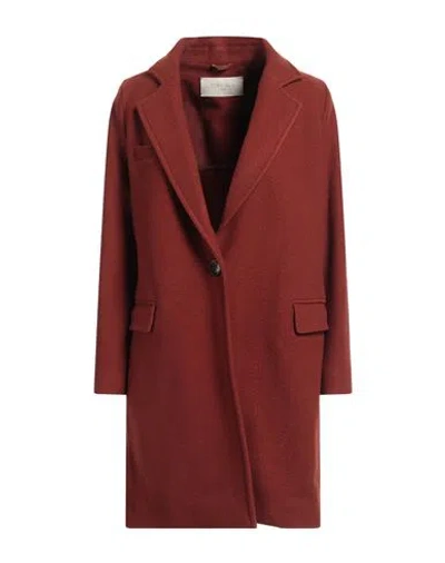 Circolo 1901 Woman Coat Brick Red Size 6 Virgin Wool In Red