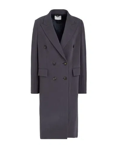 Circolo 1901 Woman Coat Charcoal Size 8 Cotton, Elastane