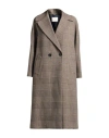 Circolo 1901 Woman Coat Dark Brown Size S/m Cotton, Elastane