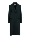Circolo 1901 Woman Coat Deep Teal Size 10 Cotton, Elastane In Deep Jade