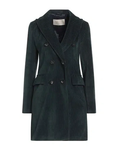 Circolo 1901 Woman Coat Deep Teal Size 8 Cotton, Polyester In Green