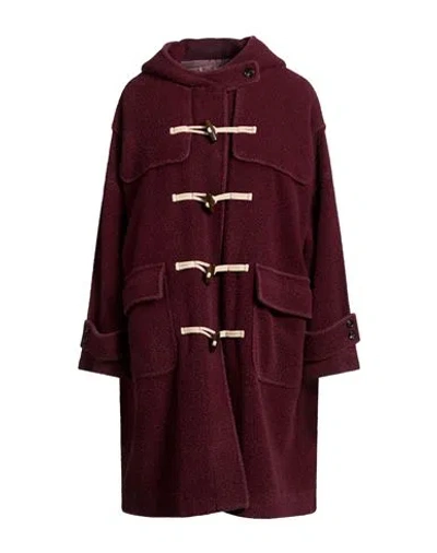 Circolo 1901 Woman Coat Garnet Size S/m Virgin Wool, Polyamide In Red