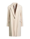 Circolo 1901 Woman Coat Ivory Size 12 Cotton, Lycra In White