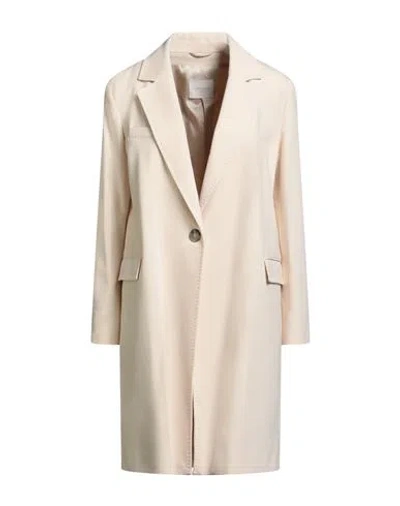 Circolo 1901 Woman Coat Ivory Size 12 Cotton, Lycra In White