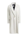 Circolo 1901 Woman Coat Light Grey Size 12 Cotton, Elastane