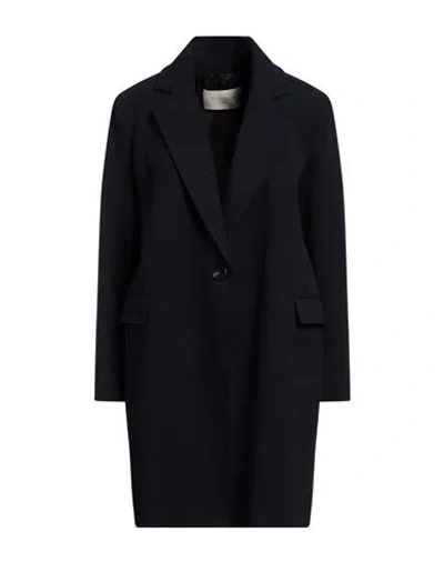 Circolo 1901 Woman Coat Midnight Blue Size 10 Cotton, Elastane