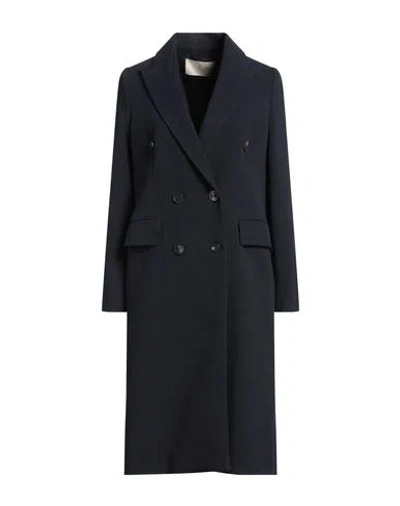 Circolo 1901 Woman Coat Midnight Blue Size 4 Cotton, Elastane In Blue