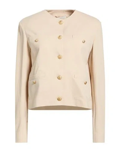 Circolo 1901 Woman Jacket Beige Size 10 Cotton, Elastane In Pink