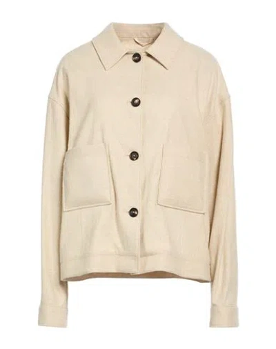 Circolo 1901 Woman Jacket Beige Size 10 Wool, Polyamide, Cashmere, Elastane In Sand