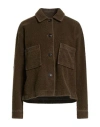 Circolo 1901 Woman Jacket Military Green Size 4 Virgin Wool, Polyamide In Gray