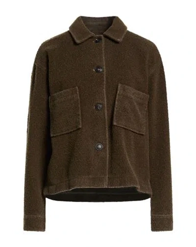 Circolo 1901 Woman Jacket Military Green Size 4 Virgin Wool, Polyamide In Gray