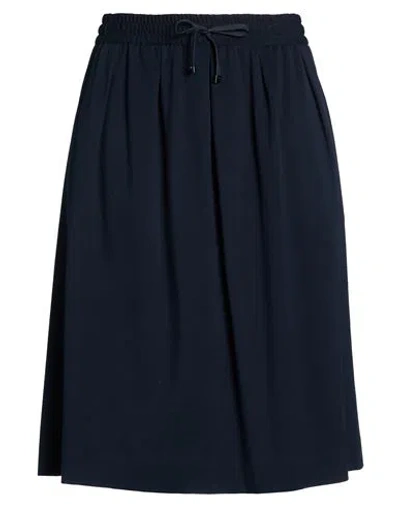 Circolo 1901 Woman Midi Skirt Midnight Blue Size 12 Cotton, Elastane