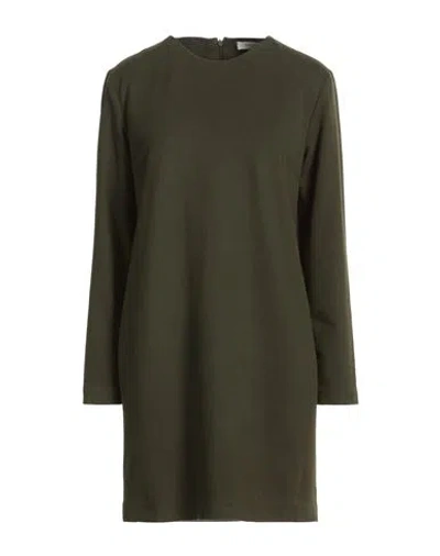 Circolo 1901 Woman Mini Dress Military Green Size 10 Cotton, Elastane
