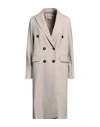 Circolo 1901 Woman Coat Beige Size 8 Cotton, Elastane In Beige