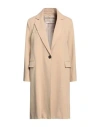 Circolo 1901 Woman Overcoat & Trench Coat Beige Size 8 Cotton, Elastane In Beige