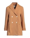 Circolo 1901 Woman Overcoat & Trench Coat Camel Size 12 Cotton, Lycra In Beige
