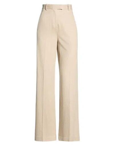 Circolo 1901 Woman Pants Beige Size 10 Linen, Cotton In Neutral