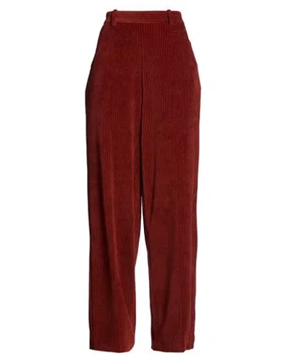 Circolo 1901 Woman Pants Brick Size 4 Cotton, Polyester In Red