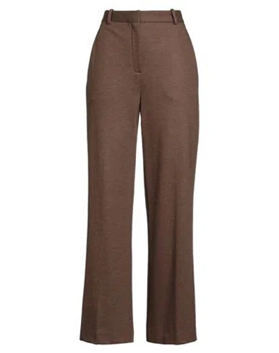 Circolo 1901 Woman Pants Chocolate Brown Size 12 Virgin Wool, Cashmere, Polyamide