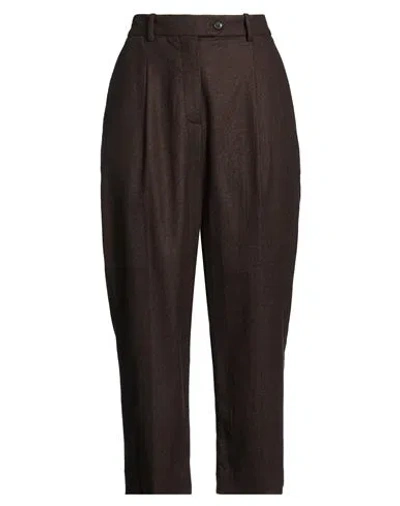 Circolo 1901 Woman Pants Chocolate Brown Size 8 Wool, Polyamide, Cashmere, Elastane