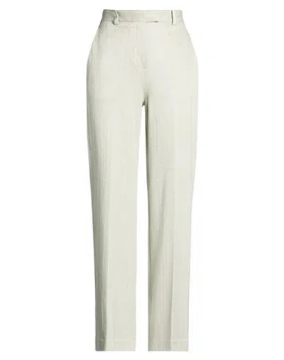 Circolo 1901 Woman Pants Light Green Size 10 Linen, Cotton In White