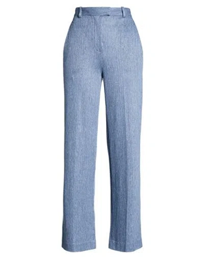 Circolo 1901 Woman Pants Navy Size 6 Linen, Cotton In Blue