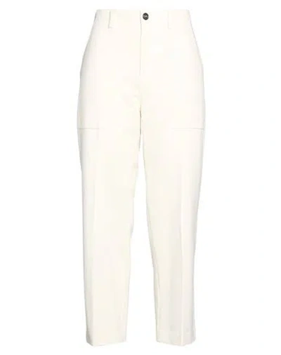 Circolo 1901 Woman Pants Off White Size 6 Cotton, Lycra In Multi