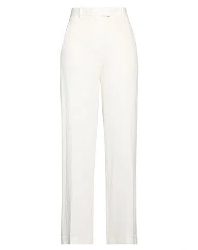 Circolo 1901 Woman Pants Off White Size 6 Linen, Cotton In Gray