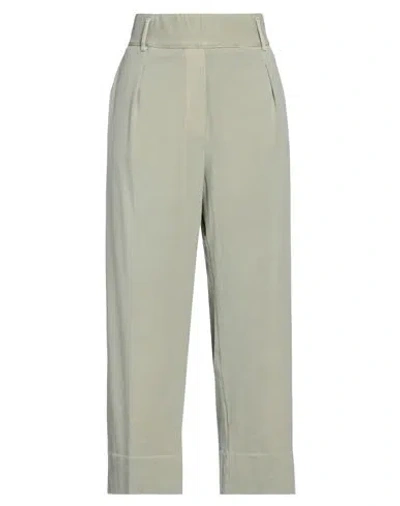 CIRCOLO 1901 CIRCOLO 1901 WOMAN PANTS SAGE GREEN SIZE 6 COTTON, ELASTANE